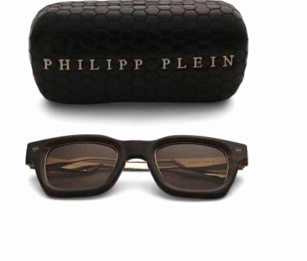 Philipp Plein Men’s Tortoise Shell Square Sunglasses Brown Frame/Lenses 50mm